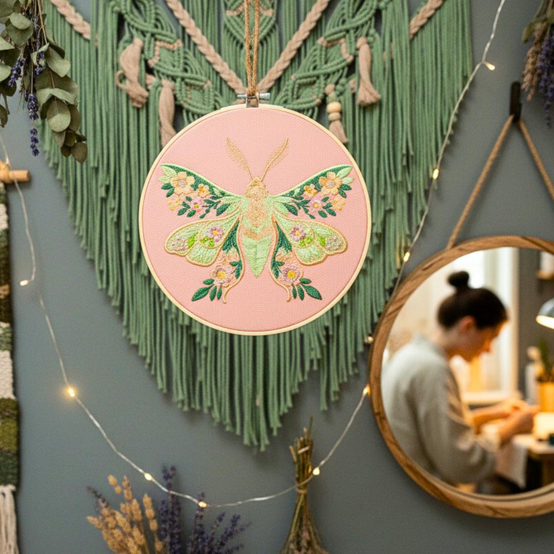 ćma floral haft w tamborku