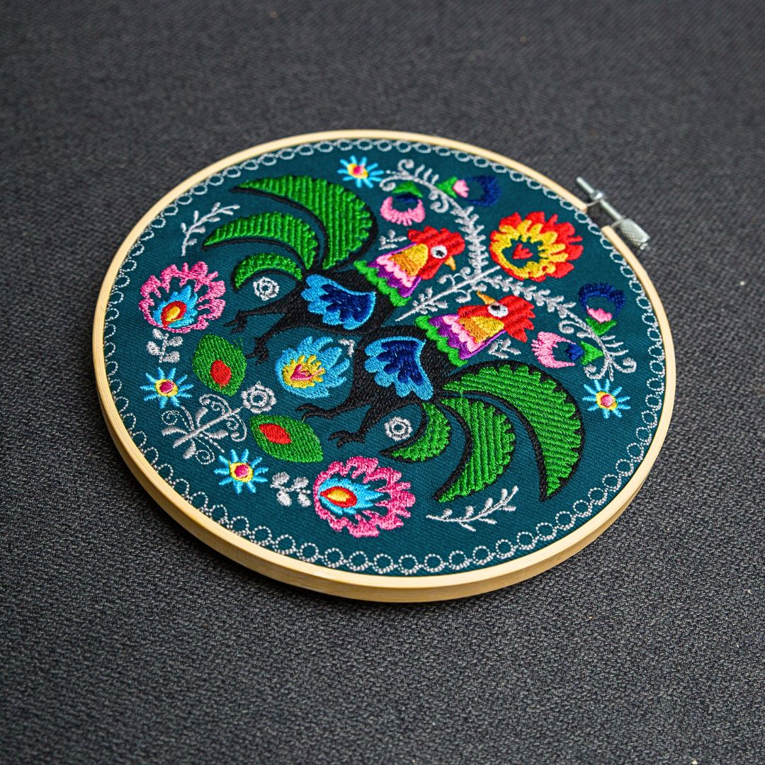 koguty folkowe łowickie koguty haft w tamborku