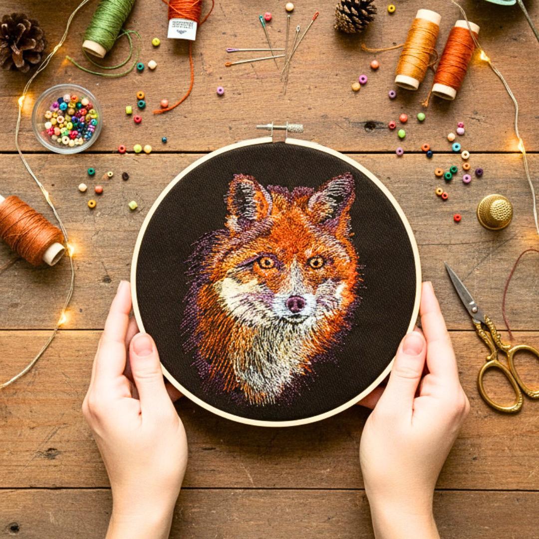 Lis – haft w tamborku 20 cm