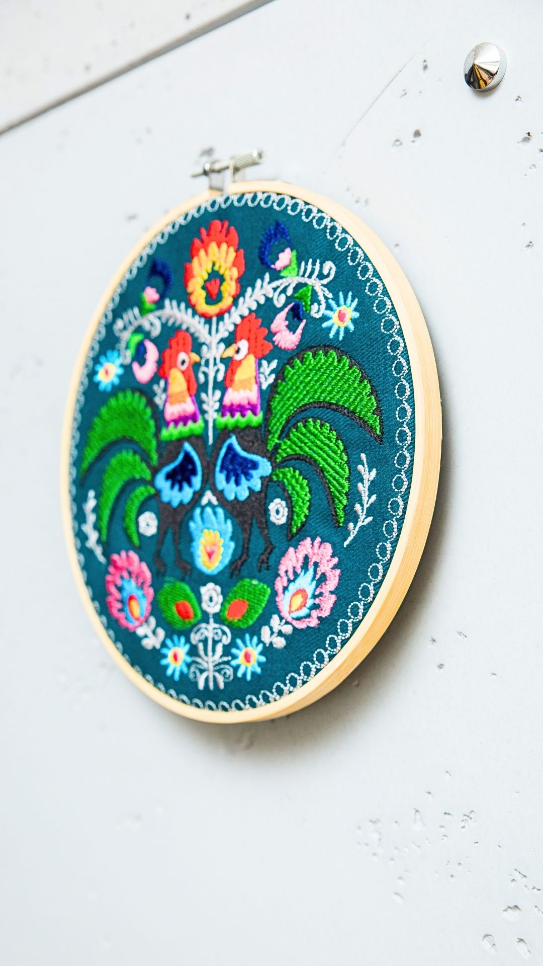 koguty folkowe łowickie koguty haft w tamborku