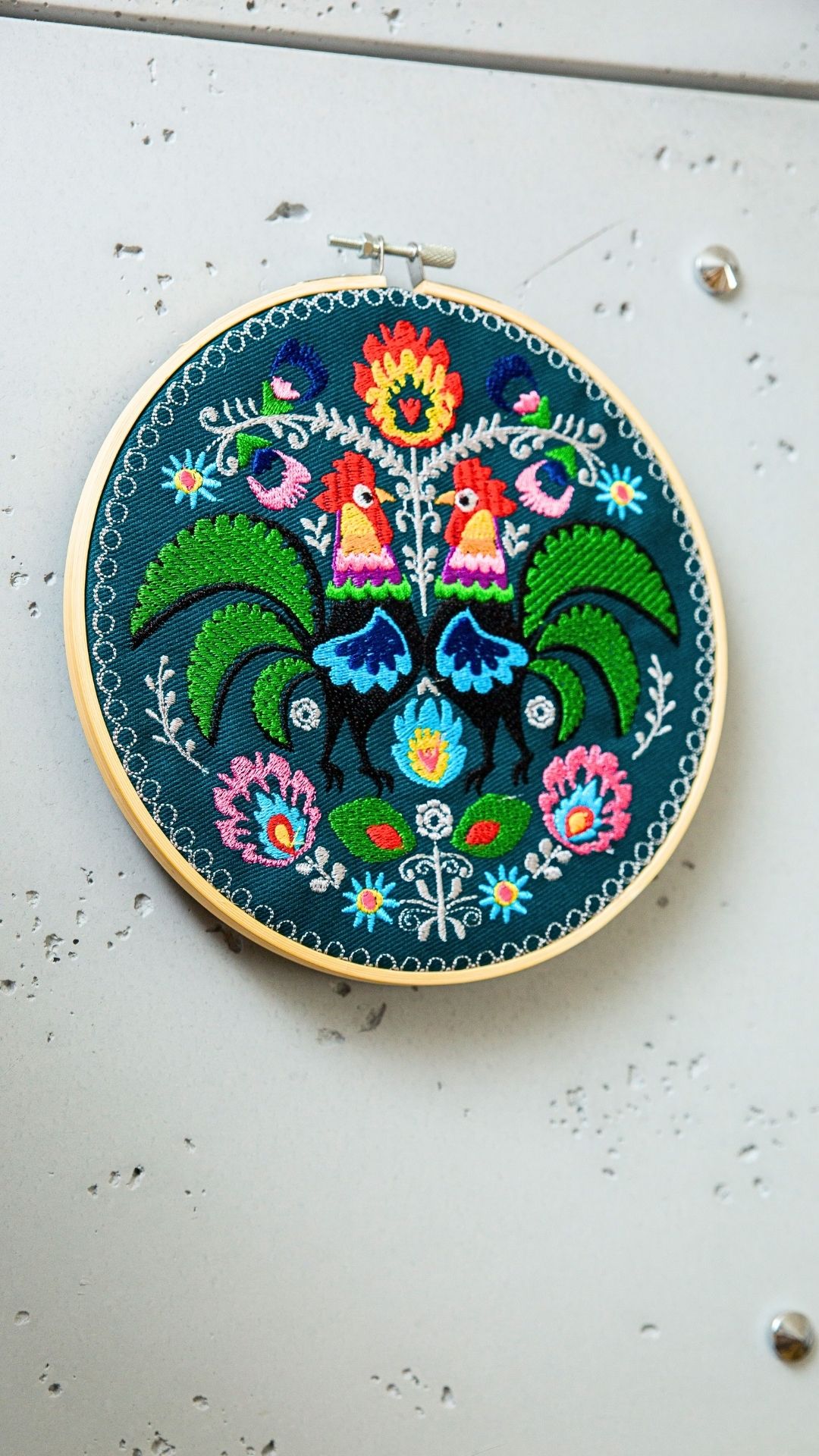 koguty folkowe łowickie koguty haft w tamborku