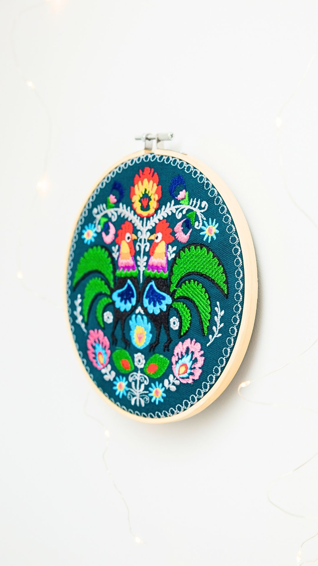 koguty folkowe łowickie koguty haft w tamborku