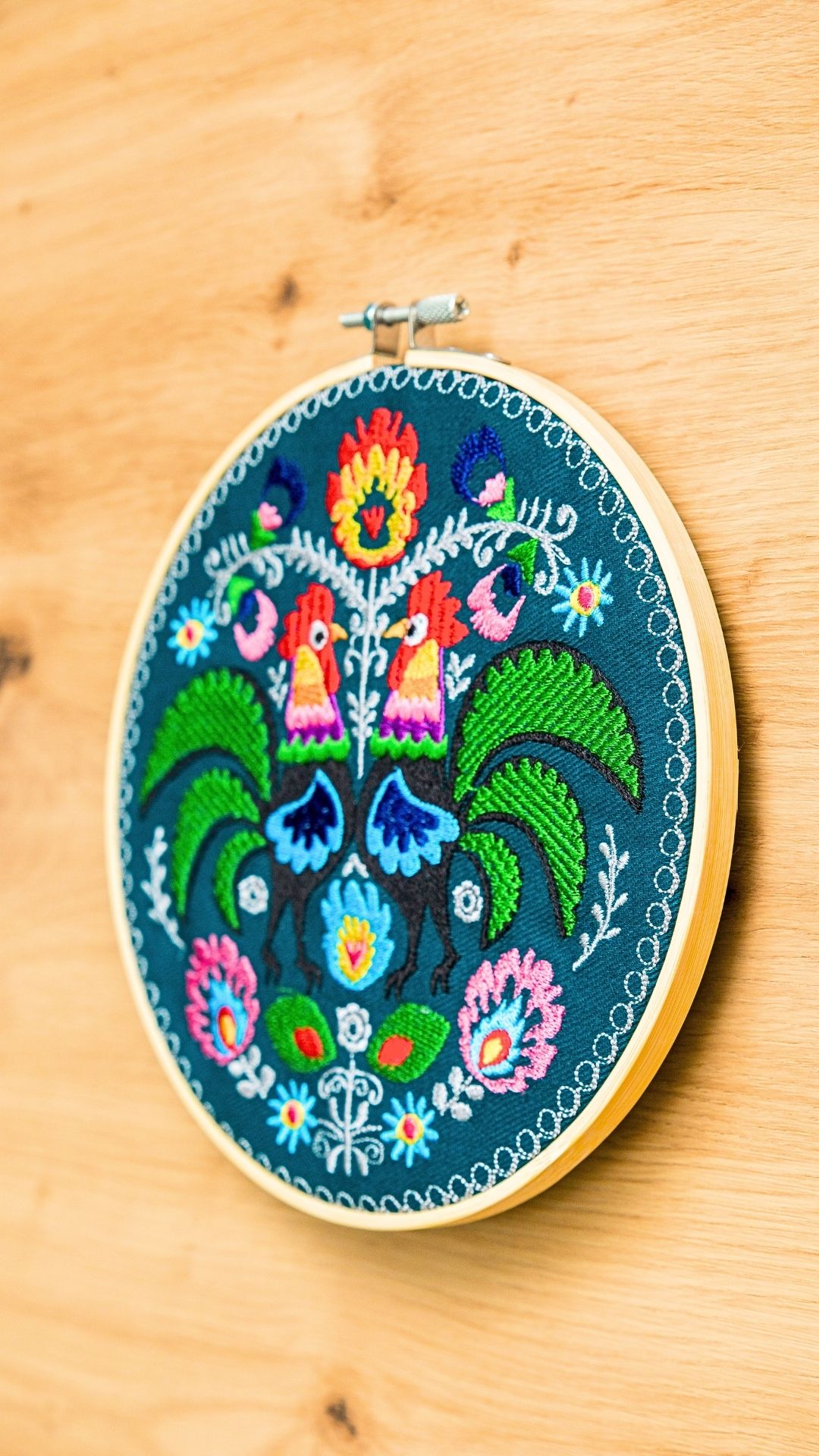 koguty folkowe łowickie koguty haft w tamborku