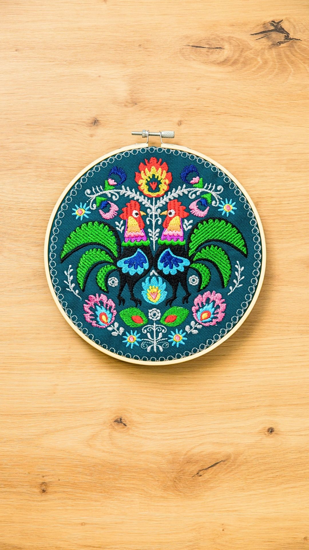 koguty folkowe łowickie koguty haft w tamborku