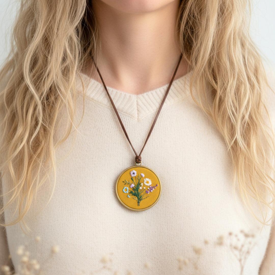 Anna Curry – haftowany wisiorek 6 cm