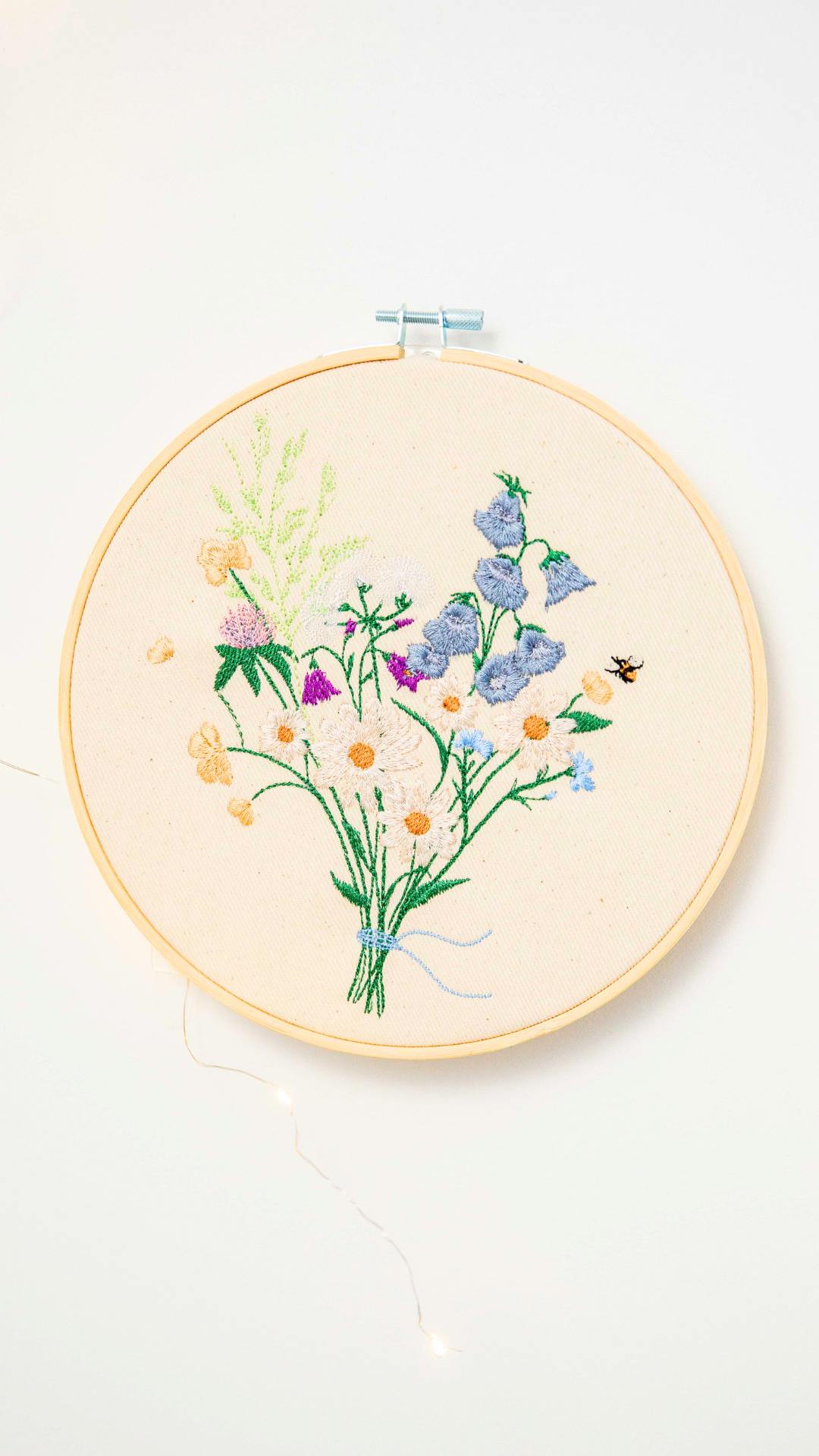 Bukiet polnych kwiatów Jagna - haft w tamborku 20 cm