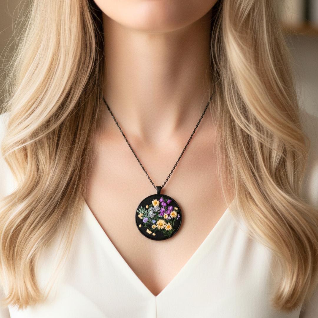 Jagna Black – haftowany wisiorek 5 cm