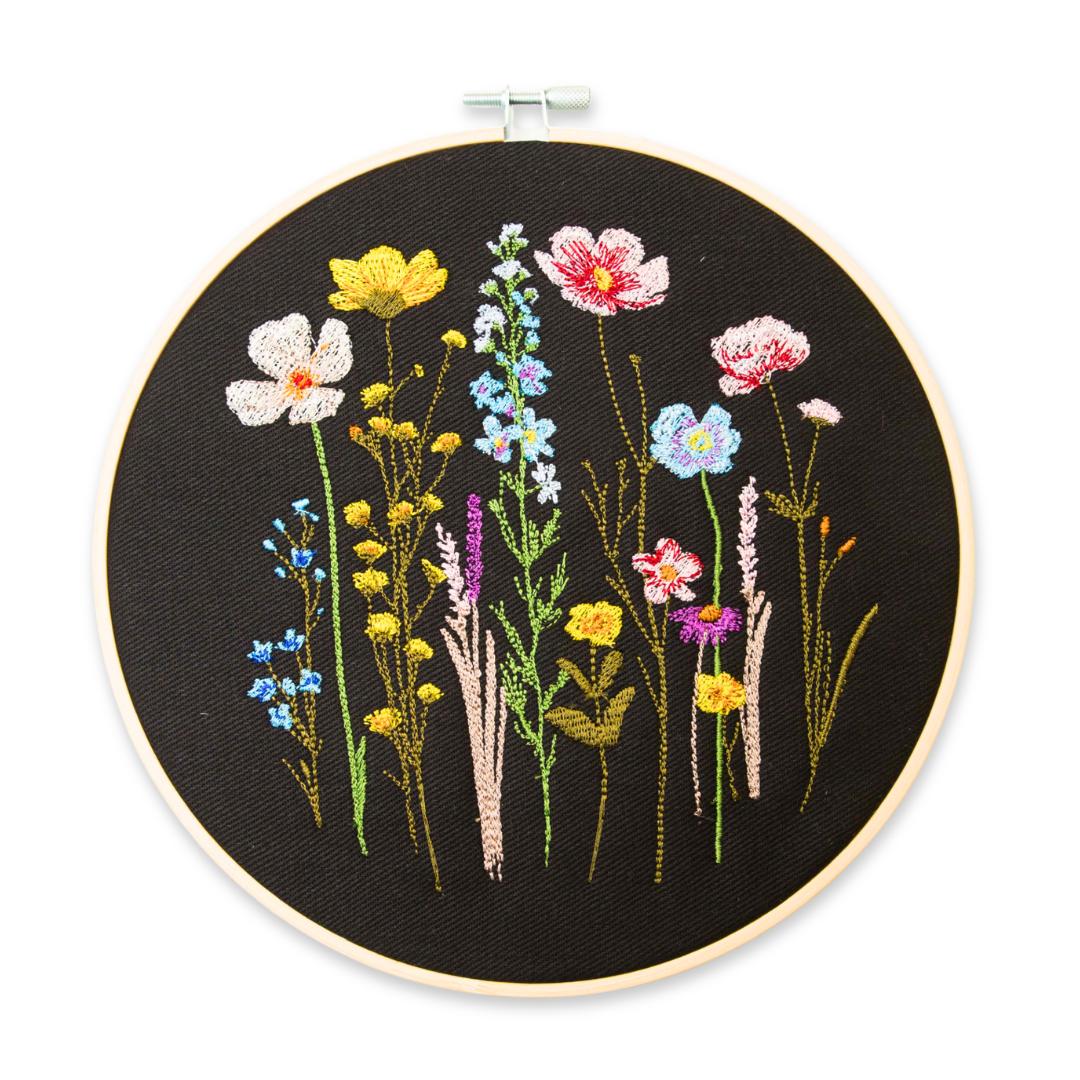 Wild medow black - haft w tamborku 20 cm