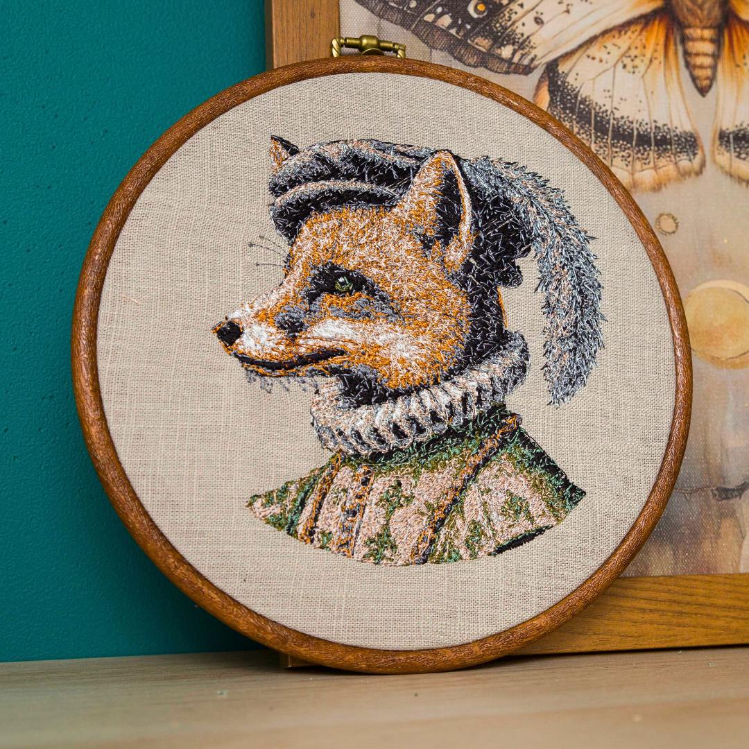 Sir Foxley – haft w tamborku 20 cm