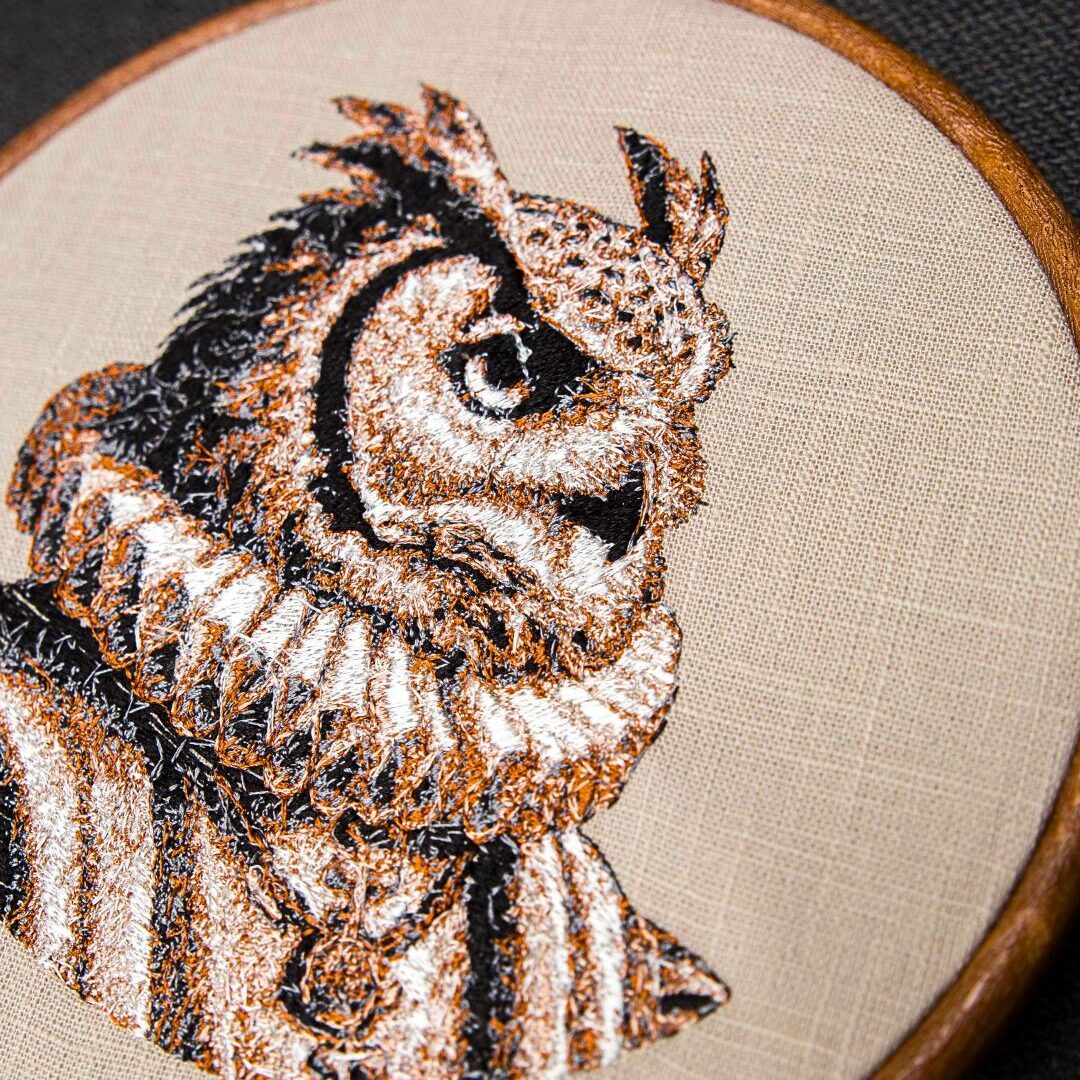 Sir Owlerton – haft w tamborku 20 cm