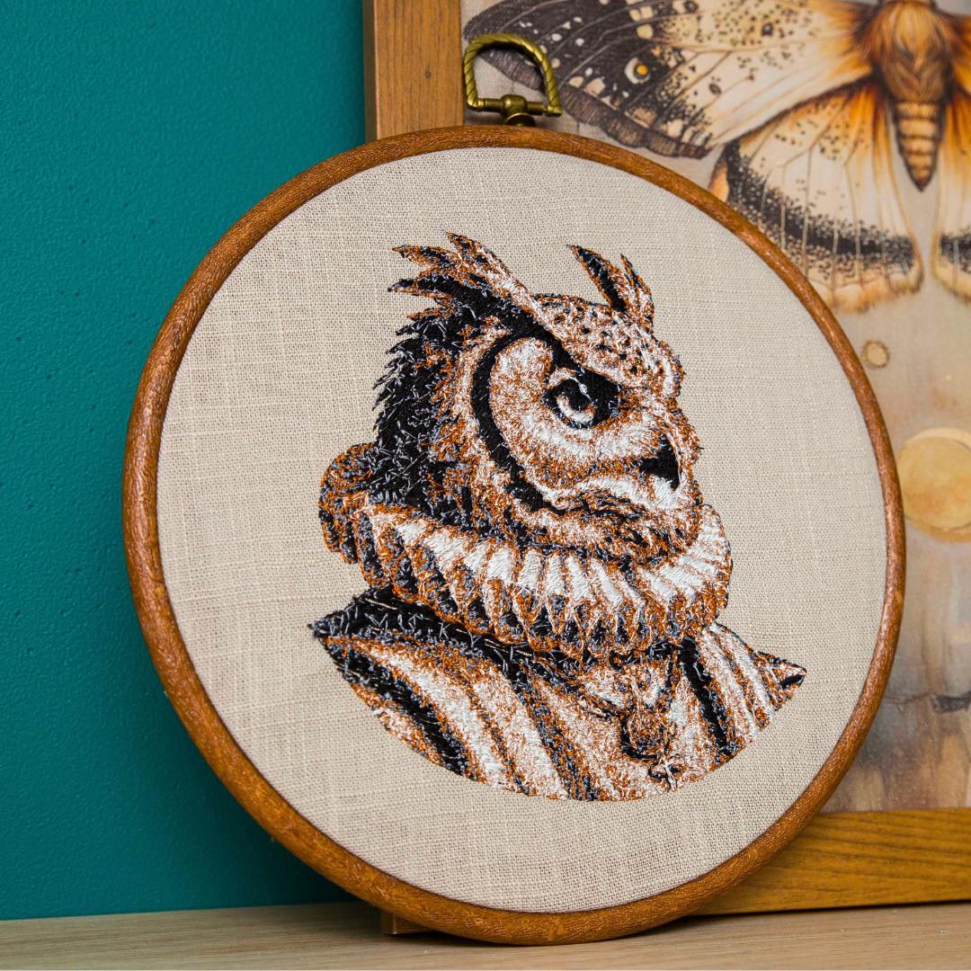 Sir Owlerton – haft w tamborku 20 cm