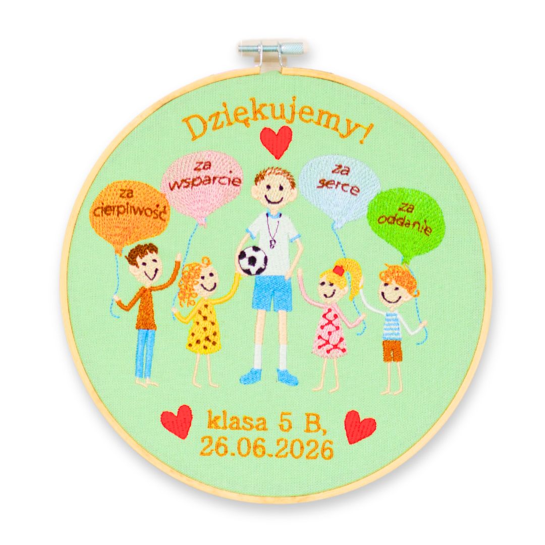 Podziękowania dla nauczycieli 3, Indywidualna dedykacja, haft w tamborku