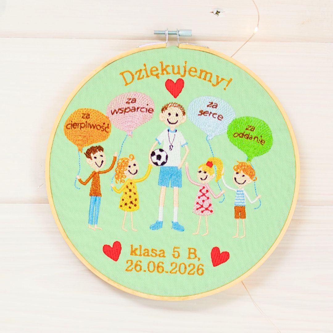 Podziękowania dla nauczycieli 3, Indywidualna dedykacja, haft w tamborku